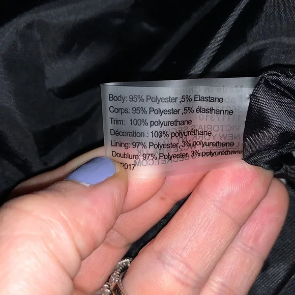 NWT Victoria's Secret Black Crushed Velvet Tote Bag - Picture 7 of 7